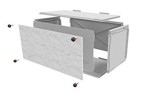 70x30x30 Q-Box üvegszálas széles urnafülke