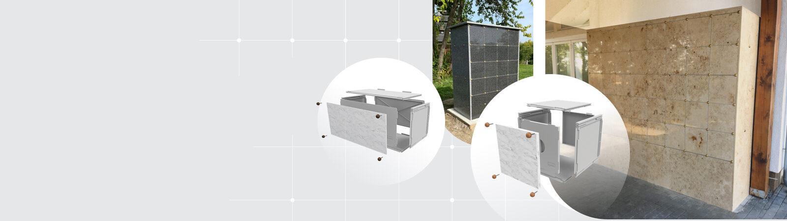 Q-Box üvegszálkompozit urnafülke rendszerek